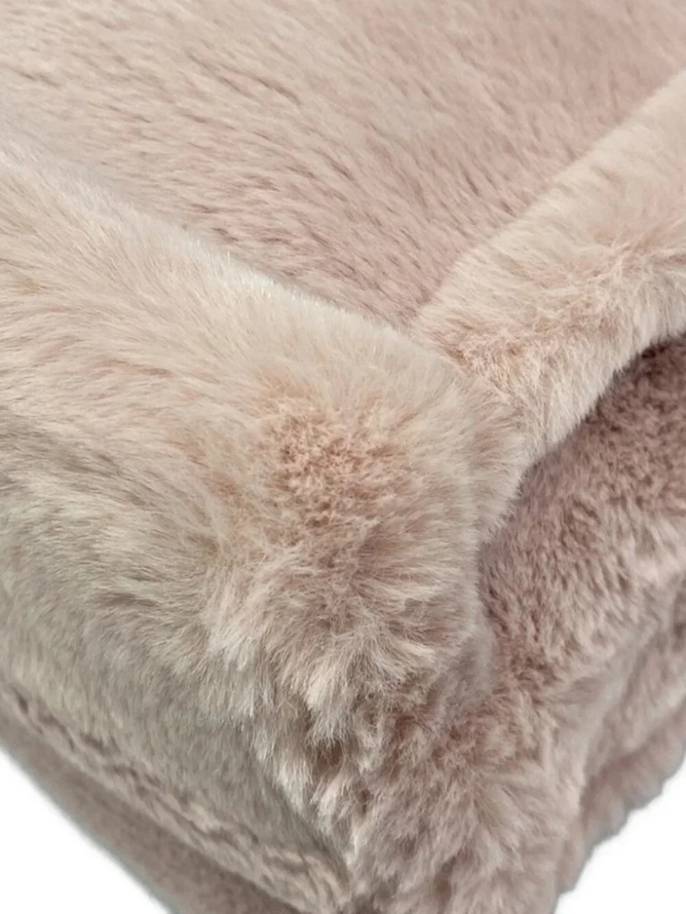 MARNI SHMP0077U6 Pink Cream Fake Fur Canvas Tote Bag